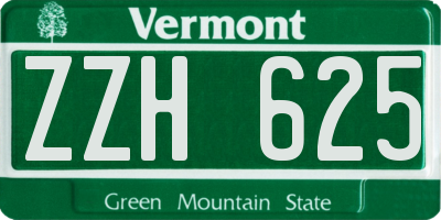 VT license plate ZZH625