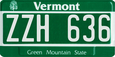 VT license plate ZZH636