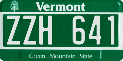 VT license plate ZZH641