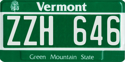 VT license plate ZZH646