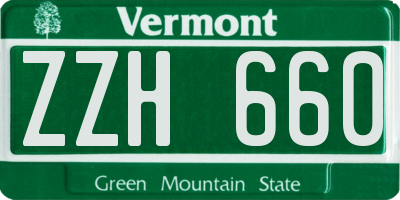 VT license plate ZZH660