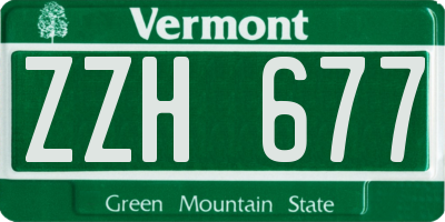 VT license plate ZZH677