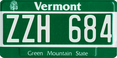 VT license plate ZZH684