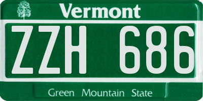 VT license plate ZZH686