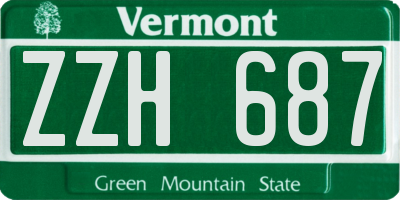 VT license plate ZZH687
