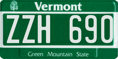 VT license plate ZZH690