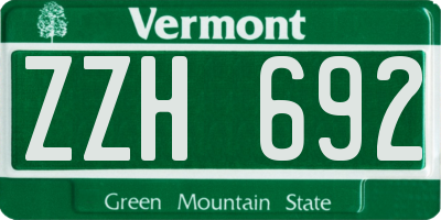 VT license plate ZZH692