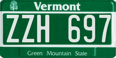VT license plate ZZH697