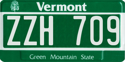 VT license plate ZZH709
