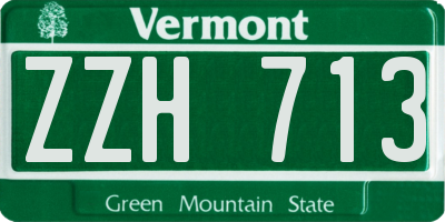 VT license plate ZZH713