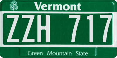 VT license plate ZZH717