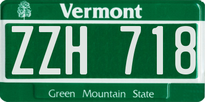 VT license plate ZZH718