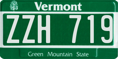 VT license plate ZZH719