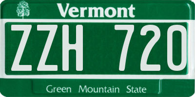 VT license plate ZZH720
