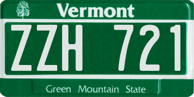 VT license plate ZZH721