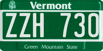 VT license plate ZZH730