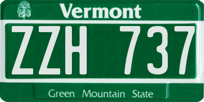 VT license plate ZZH737
