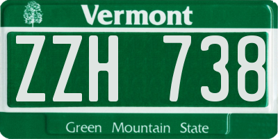 VT license plate ZZH738