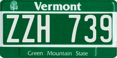 VT license plate ZZH739