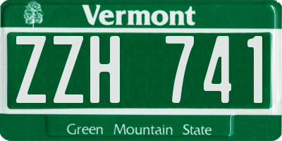 VT license plate ZZH741