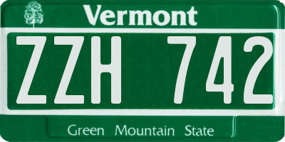 VT license plate ZZH742