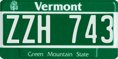 VT license plate ZZH743