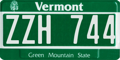 VT license plate ZZH744