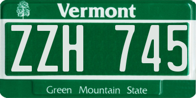 VT license plate ZZH745