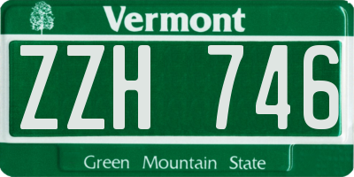 VT license plate ZZH746