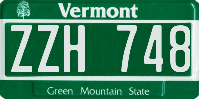VT license plate ZZH748