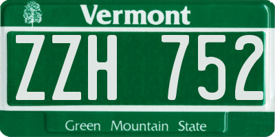 VT license plate ZZH752
