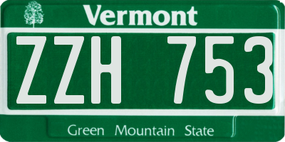VT license plate ZZH753