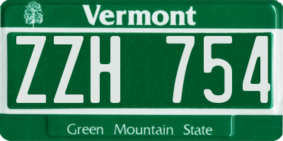 VT license plate ZZH754