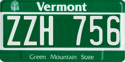 VT license plate ZZH756