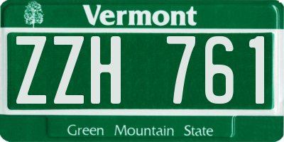 VT license plate ZZH761