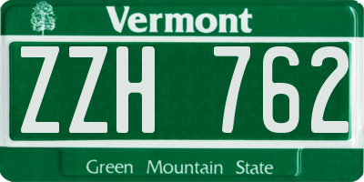 VT license plate ZZH762