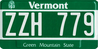 VT license plate ZZH779