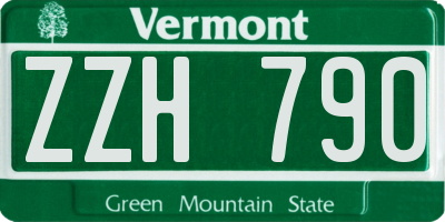 VT license plate ZZH790