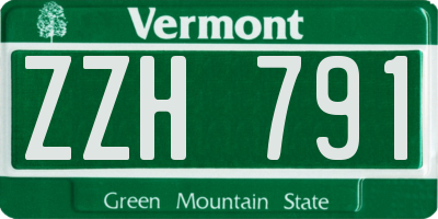 VT license plate ZZH791