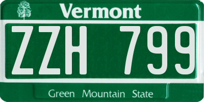 VT license plate ZZH799
