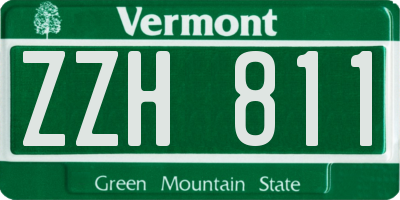 VT license plate ZZH811