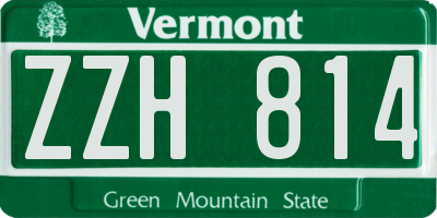 VT license plate ZZH814