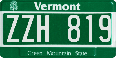 VT license plate ZZH819