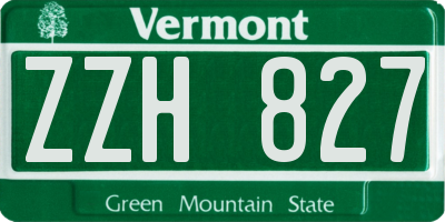 VT license plate ZZH827