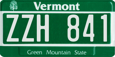VT license plate ZZH841