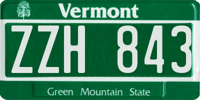 VT license plate ZZH843