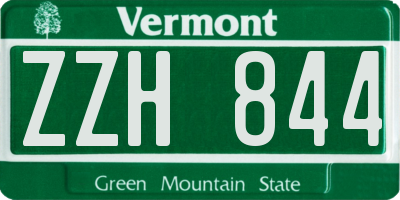 VT license plate ZZH844