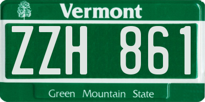 VT license plate ZZH861
