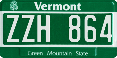 VT license plate ZZH864