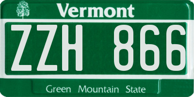VT license plate ZZH866